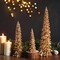 3PCS Gold Resin Christmas Tree Decoration - 13.8 Inch, 9.8 Inch, 5.9 Inch